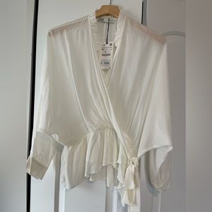 Zara white shirt never used size M